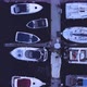 Flight Drone Summer Evening Over Yachts, Sailboats. Top View, Motion in the Frame From Top To Bottom - VideoHive Item for Sale