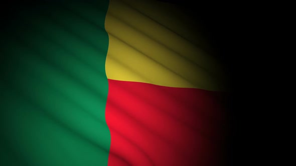 Benin Flag Blowing in Wind alt