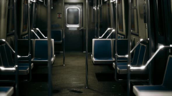 Inside of New York Subway Empty Car alt