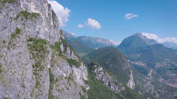 Aerial View. Beautiful Rocky Mountains. Summer Mountain Landscape, Stone and Trees