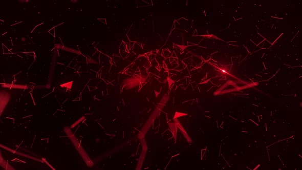 4K Red Abstract Digital Plexus Background