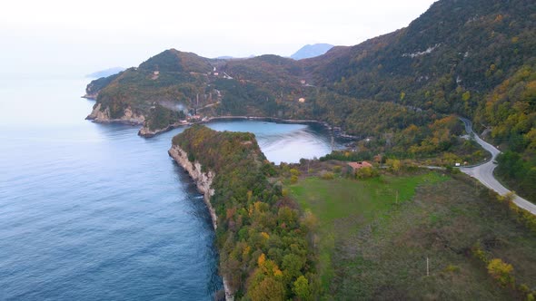 Gideros bay on the black sea, Kastamonu, Cide-Gideros, beautiful sea bay in autumn