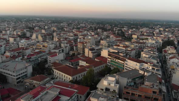 aerial view of compact building in urban karditsa in a day(3)