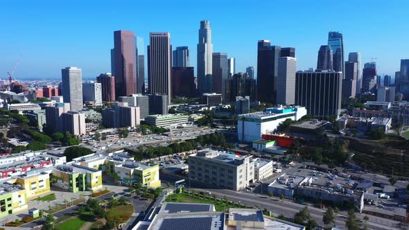 Los Angeles Skyline with Street Traffic