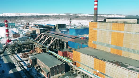 Premises of a Metallurgical Plant Filmed Outside