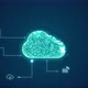 Blue digital cloud conputing with line connection and data transfer to futuristic icon technology - VideoHive Item for Sale