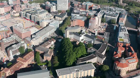 circling Drone shot over central Redcliffe Bristol