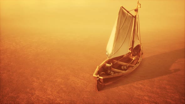 Fishing or Fisherman Boat Abandoned in Desert