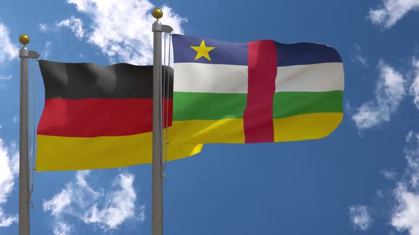 Germany Flag Vs Central African Republic On Flagpole