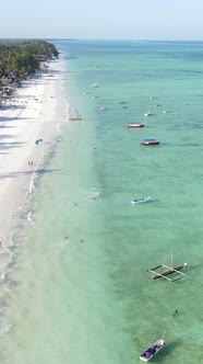 Beach on the Coast of Zanzibar Island Tanzania