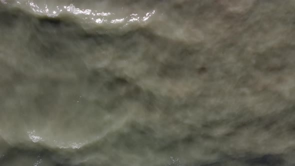 Beautiful Landscape a Wave Runs on the Sandy Shore of the Sea Closeup