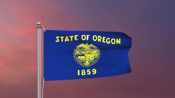 Oregon Flag 4k