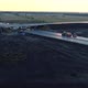 Flight Over a Road Junction Under Construction at Sunset - VideoHive Item for Sale