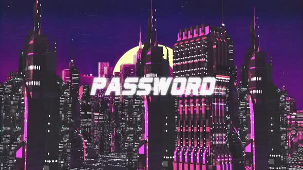 Retro Cyber City Background Password