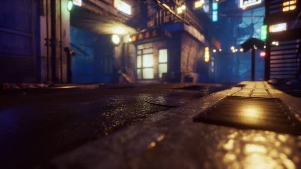 Bokeh Lights on Night Street in Asia alt