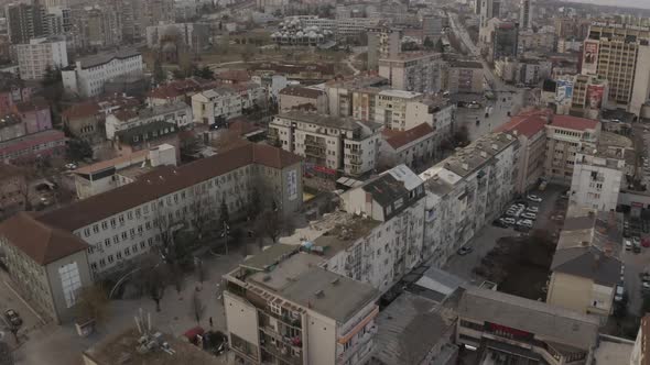 Aerial Drone City View Prishtina, Kosovo