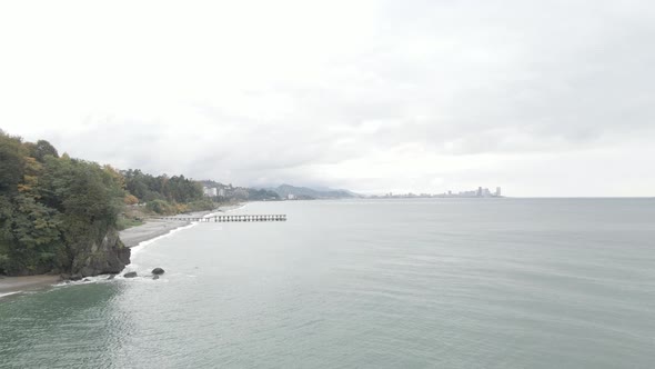 Aerial view of Green cape and Botanical garden in Batumi, Georgia