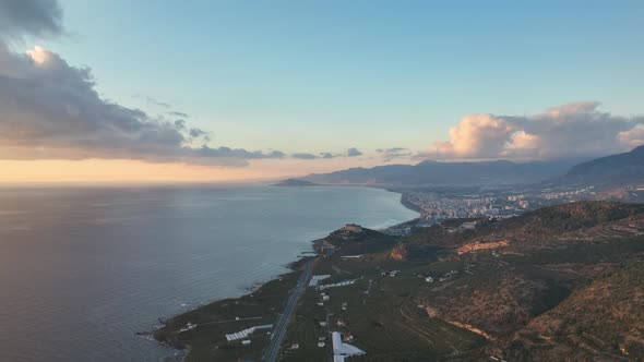 Farm Region Aerial View 4 K Alanya Turkey