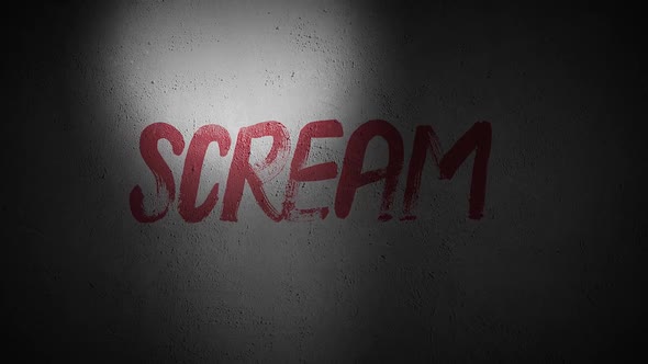 Scream Word In Darkness White Wall