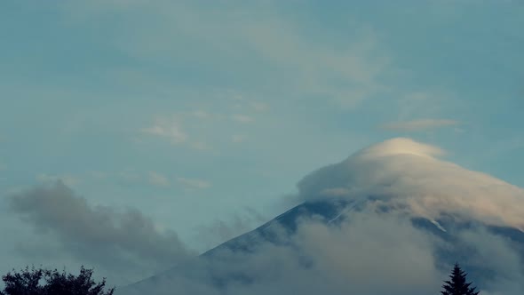 Clouds Covered On Mountain Peak