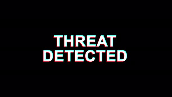 Threat Detected Glitch Effect Text Digital TV Distortion 