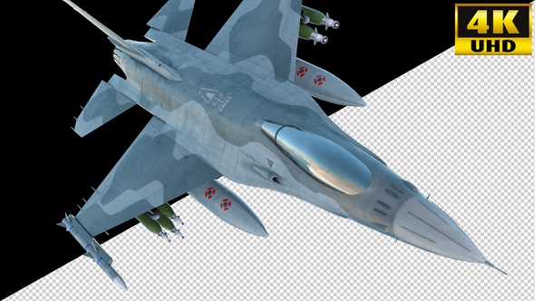 Combat Jet Fighter On Alpha Channel Loops V2