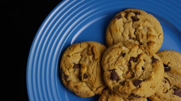 Cinematic, Rotating Shot of Cookies on a Plate