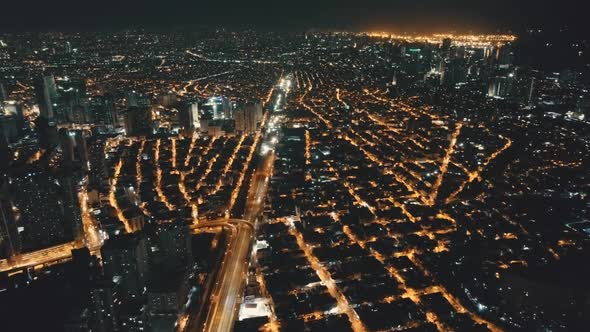 Night Cityscape Aerial