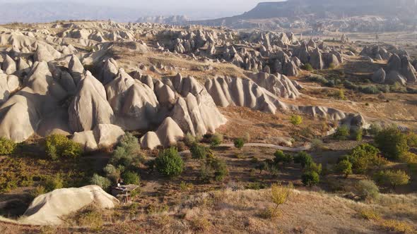 Cappadocia Landscape Aerial View. Turkey. Goreme National Park