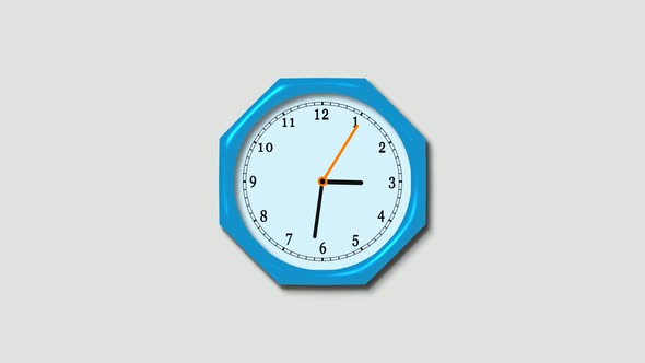 Aqua Rim Counting Down 3d Wall Clock Isolated