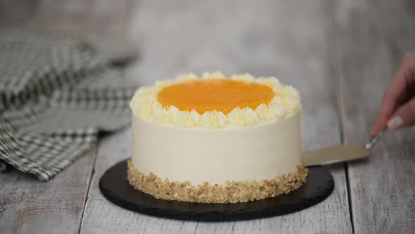 Delicious Carrot Cake with Orange Jelly