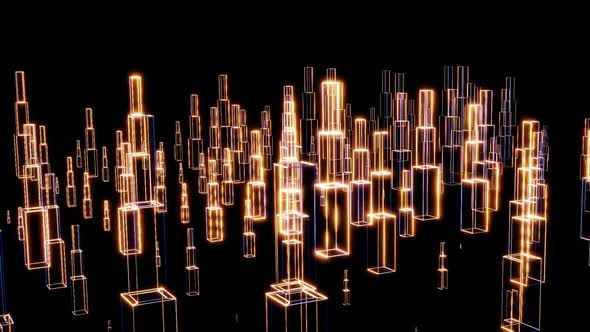 HD Motion graphic of Hologram modern city, smart city concept alt