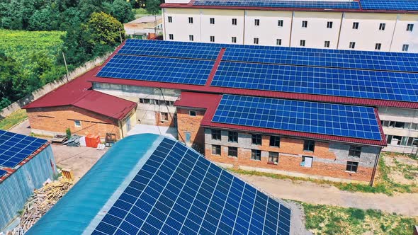 Solar Panels in Aerial View