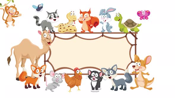 Animation Of Various Cartoon Animals