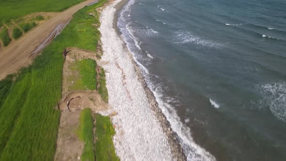 Day views of the mediterranean sea. Shooting from a drone.