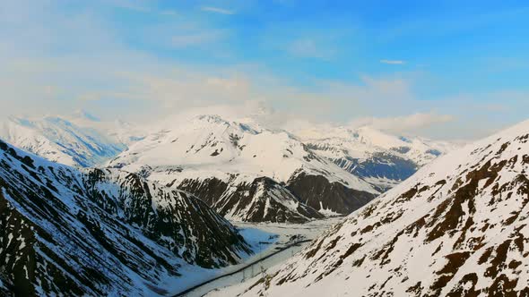 Beautiful Mountain Scenery Filmed From Above