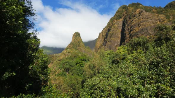 zoom in shot of the historic iao needle