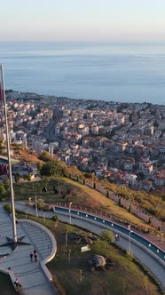 Vertical Video Alanya Turkey  a Resort Town on the Seashore