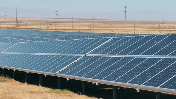 Outdoors Landscape with Multiple Solar Batteries