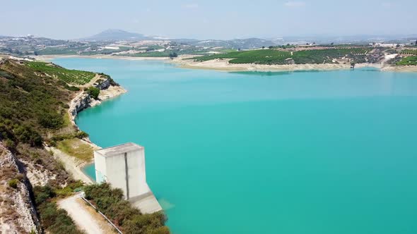 Aerial View of Water Reservoir