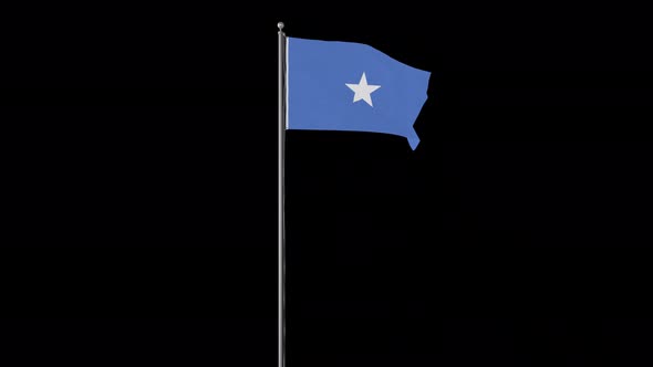 Somalia Flag Pole Loops With Alpha