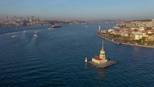 Aerial Istanbul Maiden Tower