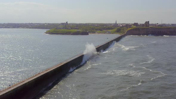 A Breakwater Seawall Used to Protect a Harbour from the Sea