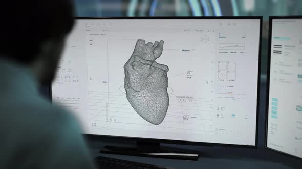 Futuristic medical device is recreating a 3D copy of the heart organ at the lab alt