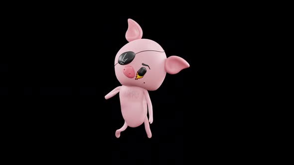 Cartoon Pig Loop Hip Hop Dancing 2