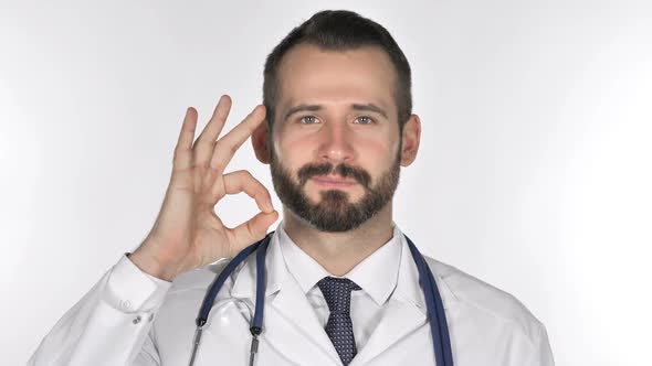 Portrait of Doctor Gesturing Okay Sign