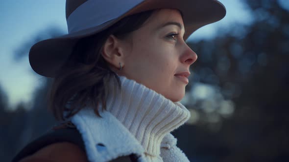 Young attractive girl with a hat 