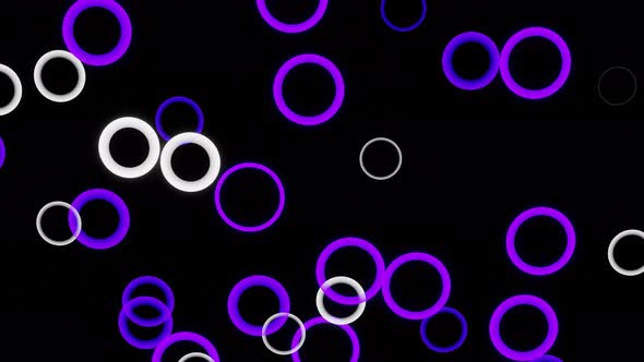 Purple and White Neon Circles Seamless Animation Background