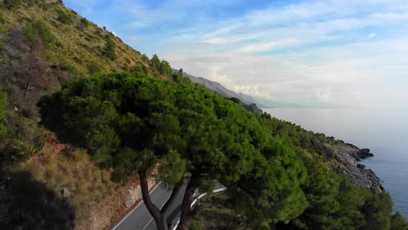 Amazing Coastal Road at Sapri  the West Coast of Italy  Aerial View