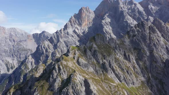 The Perfect Aerial View of the Lauskopf Mountains in Austria on A Sunny Day